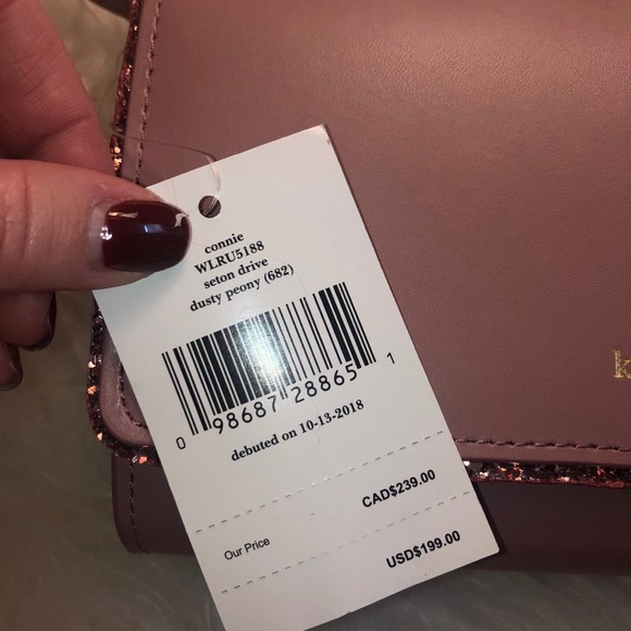 ❤️last one❤️ Kate Spade Dusty Peony Glitter Bag - Picture 6 of 6